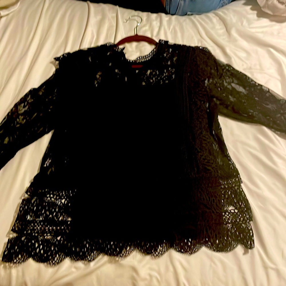 Black lace blouse